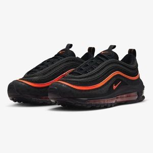 NEW Nike Air Max 97 Black/Safety Orange/Black Sneakers